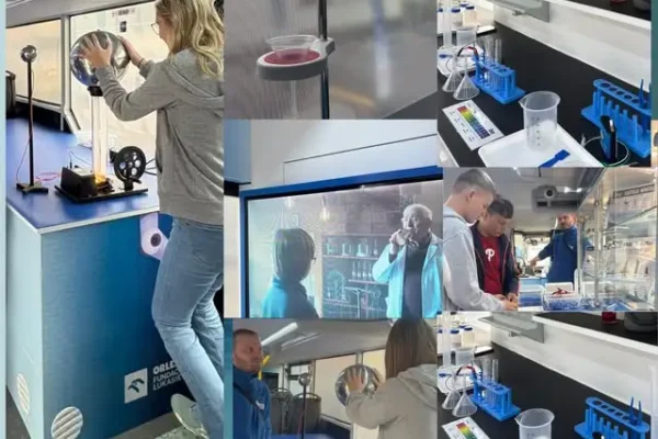Naukobus w Sanoku – uczniowie klasy 7a eksperymentowali w mobilnym laboratorium