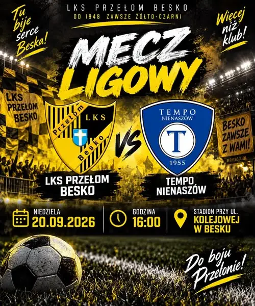 LKS Przełom Besko zagra z Tempo Nienaszów na Kolejowej