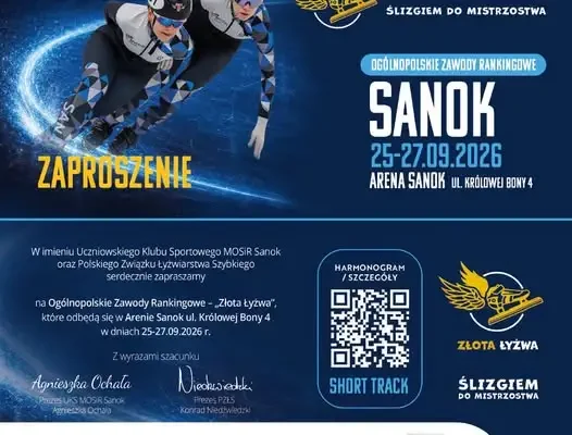 Sanok gospodarzem Złotej Łyżwy – trzy dni short tracku w Arenie Sanok