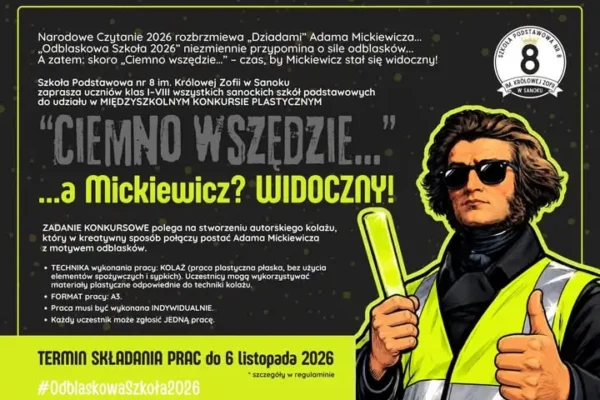Sanok: konkurs plastyczny „Ciemno wszędzie… a Mickiewicz widoczny” dla szkół podstawowych