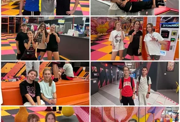Uczniowie z wizytą w Rzeszowie: lekcja prawa i szaleństwo na trampolinach
