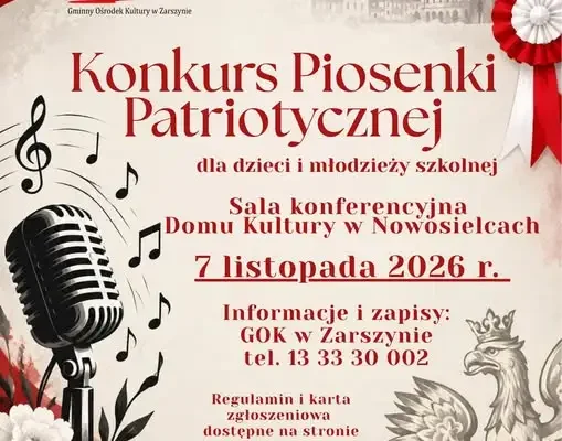 Konkurs Piosenki Patriotycznej w Gminie Zarszyn – zapisz swoje dziecko!