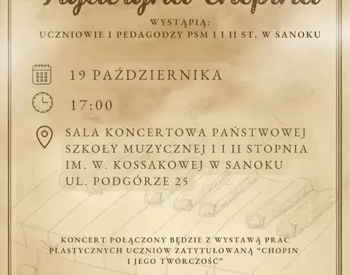 Koncert chopinowski w Sanoku – 177. rocznica śmierci kompozytora