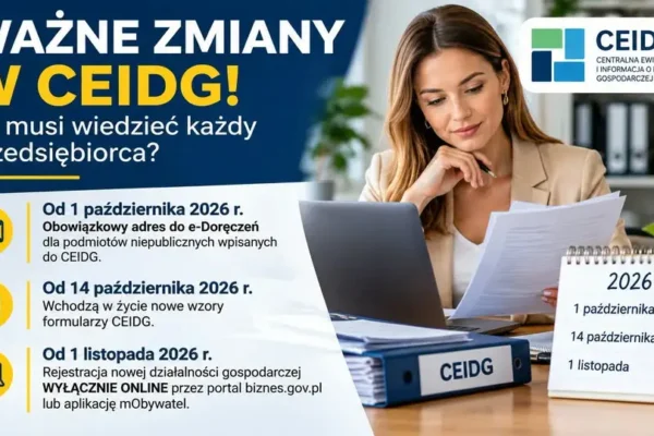 CEIDG 2026: nowe zasady dla przedsiębiorców i e-Doręczenia