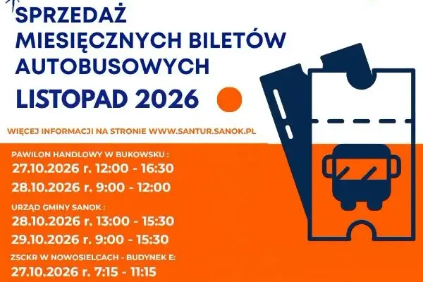 Bilety miesięczne SANTUR na listopad 2026 – gdzie i jak kupić?