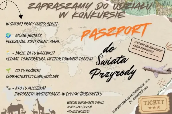 Konkurs „Paszport do świata przyrody” dla piątoklasistów – zaproszenie do udziału