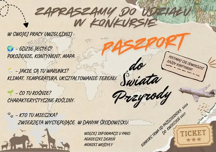 Konkurs „Paszport do świata przyrody” dla piątoklasistów – zaproszenie do udziału