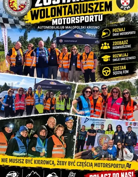 Automobilklub Małopolski w Krośnie szuka młodych wolontariuszy do motorsportu
